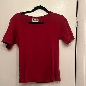 Rouje red tee with heart detail